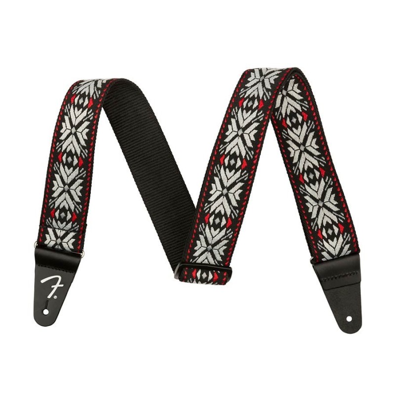 Correa Fender 50mm Pasadena woven red snowflake | MÚSICA BILBAO