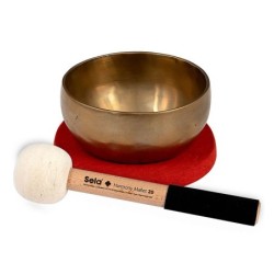 brass singing bowl 12cm, with mallet - felt ring -
