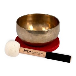 brass singing bowl 15cm, with mallet - felt ring -