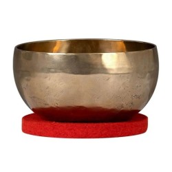 brass singing bowl 15cm, with mallet - felt ring -