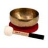 brass singing bowl 17cm, with mallet - felt ring -