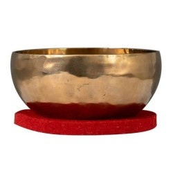 brass singing bowl 19cm, with mallet - felt ring -