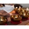 brass singing bowl 19cm, with mallet - felt ring -