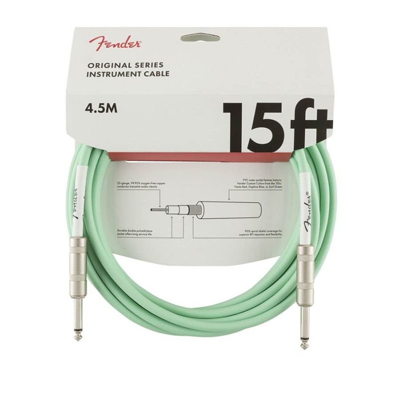 Cable jack/jack Fender 4.5m verde surf | MÚSICA BILBAO