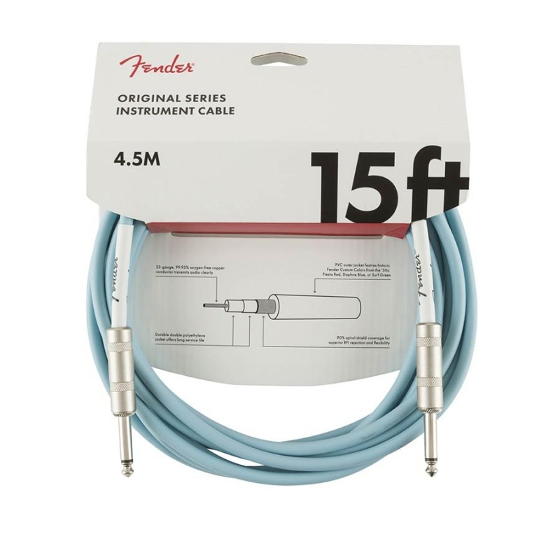 Cable jack/jack Fender 4.5m azul daphne | MÚSICA BILBAO