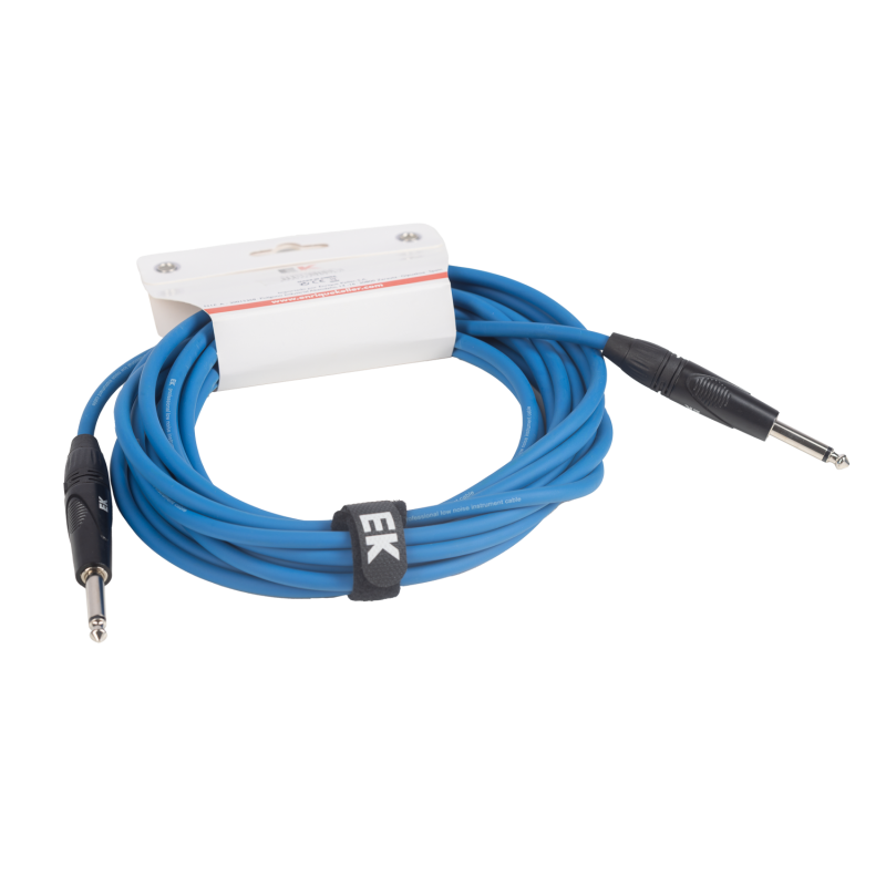 CABLE EK AUDIO PARA GUITARRA JACK RECTO-RECTO 6M AZUL