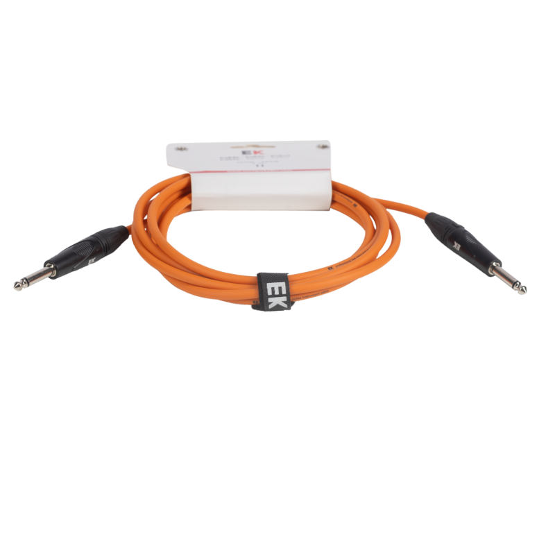 CABLE EK AUDIO PARA GUITARRA JACK RECTO-RECTO 6M NARANJA