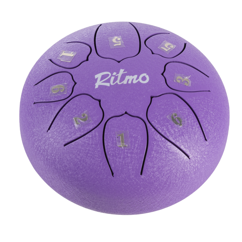 MINI TONGUE DRUM DE 6” LOTUS DISPLAY MORADO 8 NOTAS
