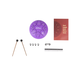 MINI TONGUE DRUM DE 6” LOTUS DISPLAY MORADO 8 NOTAS