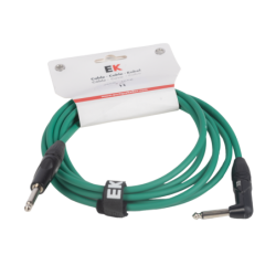 CABLE EK AUDIO PARA GUITARRA JACK RECTO-ACODADO 6M VERDE