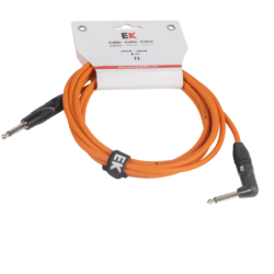 CABLE EK AUDIO PARA GUITARRA JACK RECTO-ACODADO 6M NARANJA