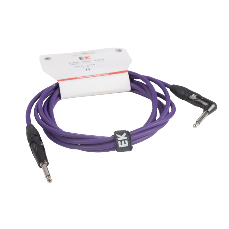 CABLE EK AUDIO PARA GUITARRA JACK RECTO-ACODADO 6M VIOLETA