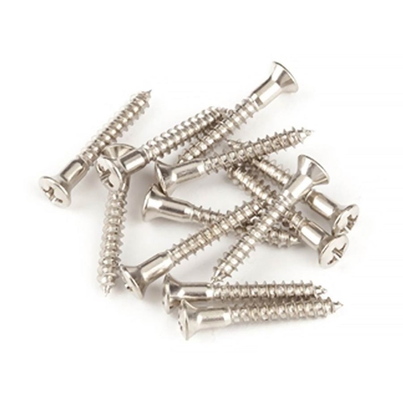 Tornillos sujetacorreas Fender 6 x 1 cromo 12ud | MÚSICA BILBAO