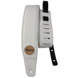 CORREA BASSO PARA GUITARRA Y BAJO SERIE CUERO BLANCO | MÚSICA BILBAO