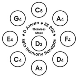 stainless steel handpan D Kurd 440 hz, with padded | MÚSICA BILBAO