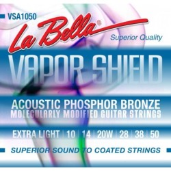 JUEGO DE CUERDAS LA BELLA PARA GUITARRA ACÚSTICA VAPOR SHIELD EXTRA LIGHT | Música Bilbao