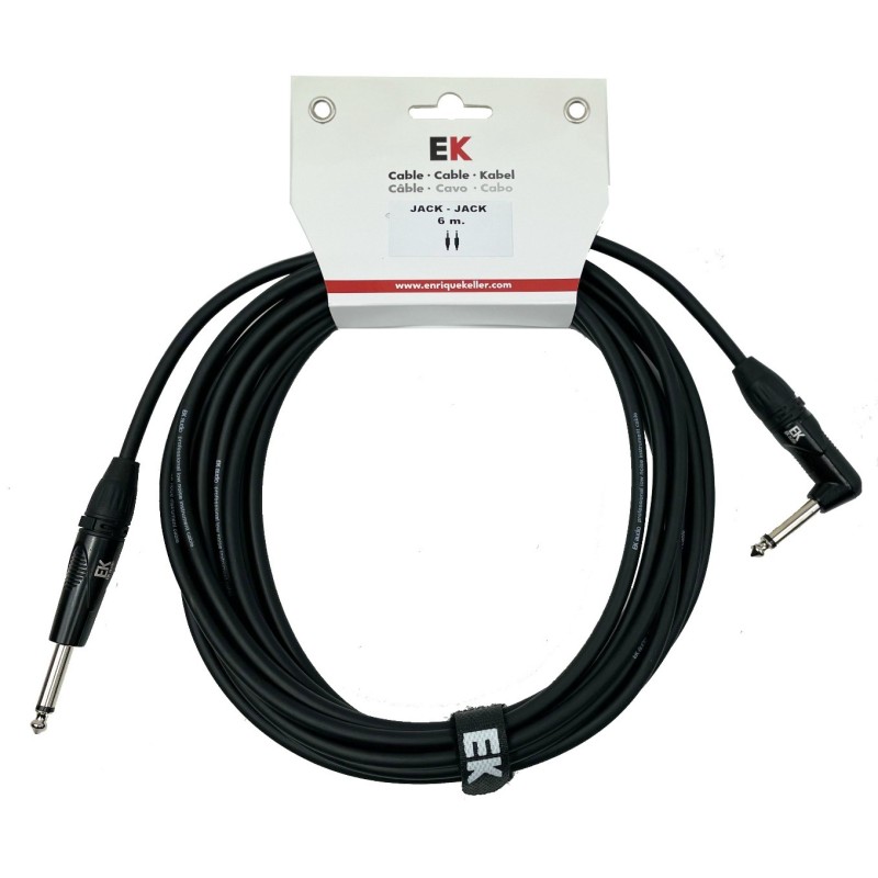 CABLE PARA GUITARRA EK JACK-JACK RECTO-ACODADO 6M