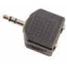 ADAPTADOR DUAL MINIJACK STEREO 3,5 MM HEMBRA X 2 - MINIJACK STEREO 3,5 MM A107