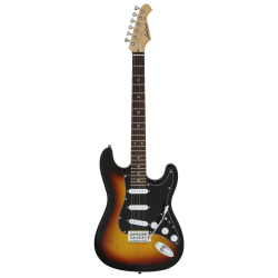 GUITARRA ELÉCTRICA ARIA TIPO STRATOCASTER ZURDA SERIE STG-003 NEGRA