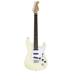 GUITARRA ELÉCTRICA ARIA TIPO STRATOCASTER BLANCA VINTAGE