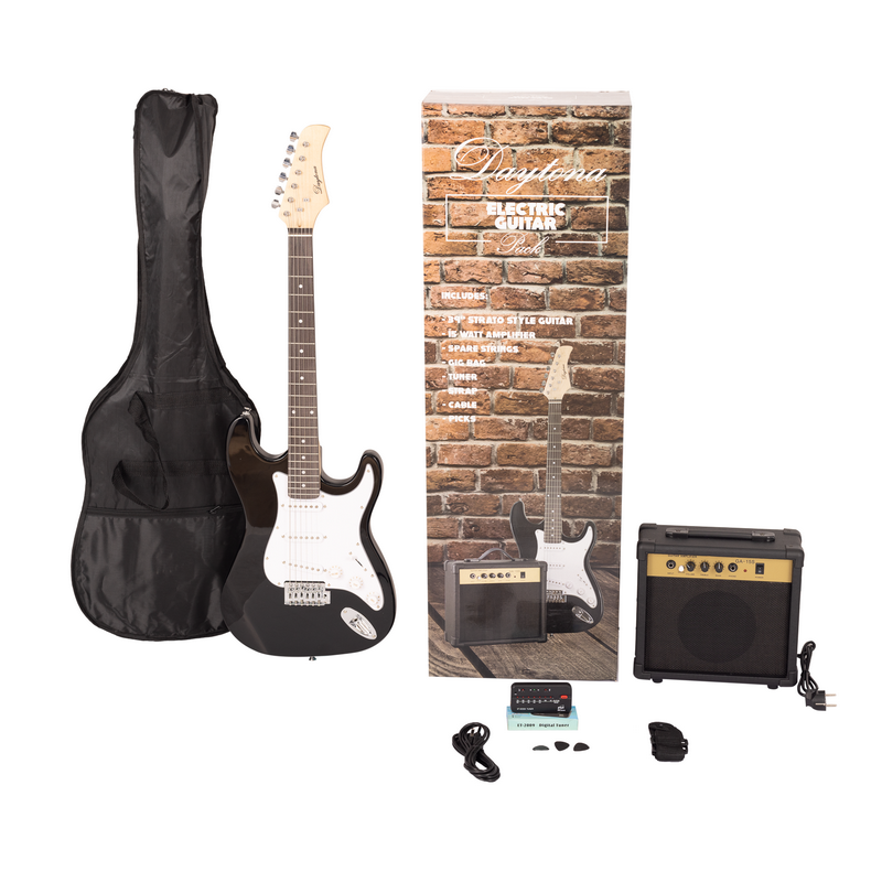 PACK DE GUITARRA ELÉCTRICA DAYTONA TIPO STRATOCASTER NEGRO