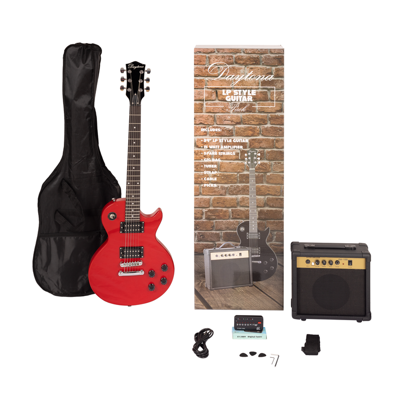 PACK DE GUITARRA ELÉCTRICA DAYTONA TIPO LES PAUL ROJO