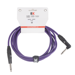 CABLE EK AUDIO PARA GUITARRA JACK RECTO-ACODADO 3M VIOLETA | Música Bilbao