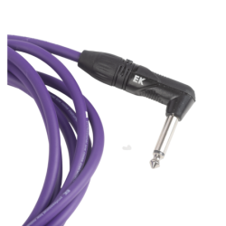 CABLE EK AUDIO PARA GUITARRA JACK RECTO-ACODADO 3M VIOLETA | MÚSICA BILBAO