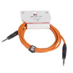 CABLE EK AUDIO PARA GUITARRA JACK RECTO-RECTO 3M NARANJA | Música Bilbao