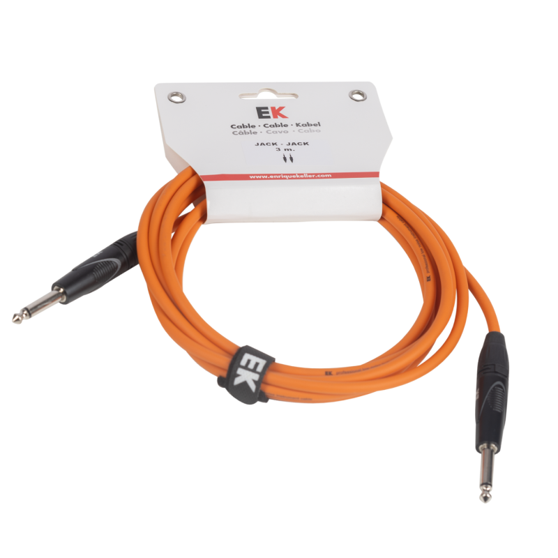 CABLE EK AUDIO PARA GUITARRA JACK RECTO-RECTO 3M NARANJA | MÚSICA BILBAO