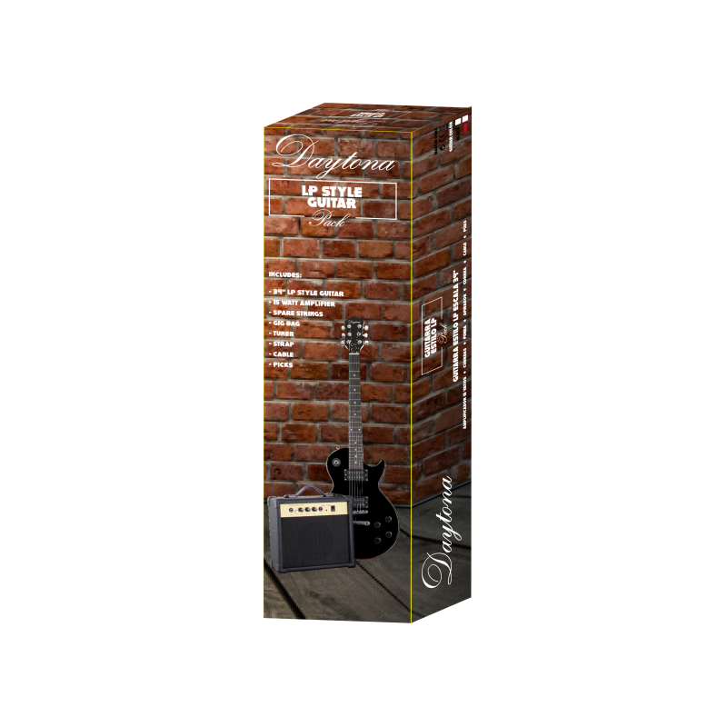PACK DE GUITARRA ELÉCTRICA DAYTONA TIPO LES PAUL NEGRO | MÚSICA BILBAO