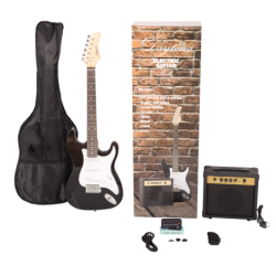 PACK DE GUITARRA ELÉCTRICA DAYTONA TIPO STRATOCASTER NEGRO | Música Bilbao