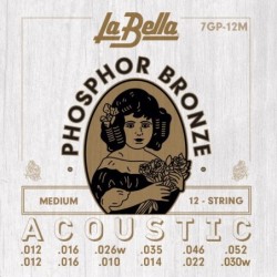 JUEGO DE CUERDAS PARA GUITARRA ACÚSTICA LA BELLA PHOSPHOR LIGHT 12-52