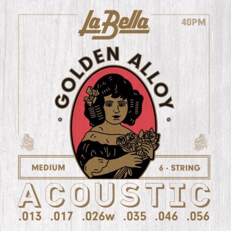 JUEGO DE CUERDAS PARA GUITARRA ACÚSTICA LA BELLA GOLDEN ALLOY CUSTOM LIGHT 11-52