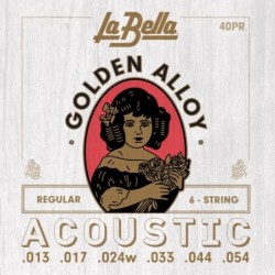 JUEGO DE CUERDAS PARA GUITARRA ACÚSTICA LA BELLA GOLDEN ALLOY REGULAR 13-54