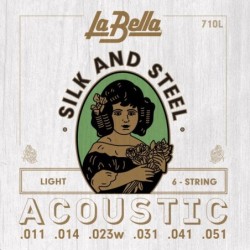 JUEGO DE CUERDAS PARA GUITARRA ACÚSTICA LA BELLA SILK & STEEL LIGHT 11-51