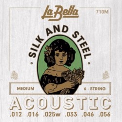 JUEGO DE CUERDAS PARA GUITARRA ACÚSTICA LA BELLA SILK & STEEL MEDIUM 12-56