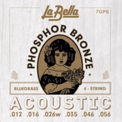 JUEGO DE CUERDAS PARA GUITARRA ACÚSTICA LA BELLA PHOSPHOR BLUEGRASS 12-56