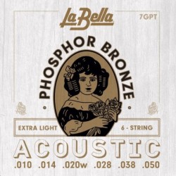 JUEGO DE CUERDAS PARA GUITARRA ACÚSTICA LA BELLA PHOSPHOR EXTRA LIGHT 10-50