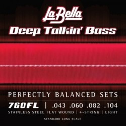 JUEGO DE CUERDAS LA BELLA PARA BAJO DEEP TALKIN GOLD FLATS 045-105