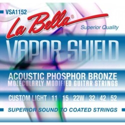 JUEGO DE CUERDAS LA BELLA PARA GUITARRA ACÚSTICA VAPOR SHIELD CUSTOM LIGHT