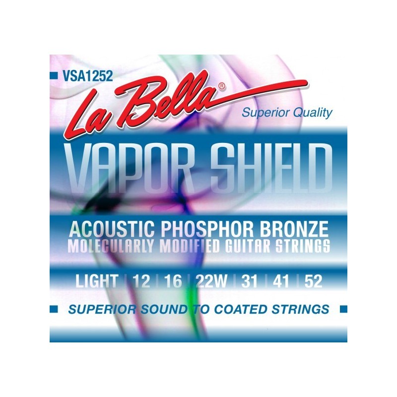 JUEGO DE CUERDAS LA BELLA PARA GUITARRA ACÚSTICA VAPOR SHIELD LIGHT