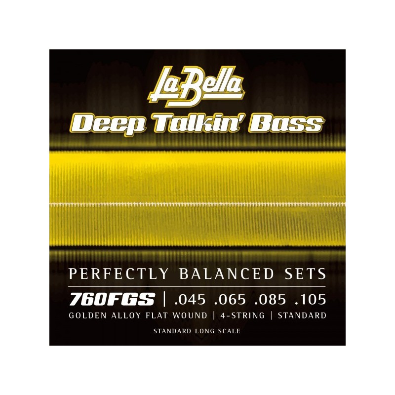 JUEGO DE CUERDAS LA BELLA PARA BAJO DEEP TALKIN GOLD FLATS 045-105