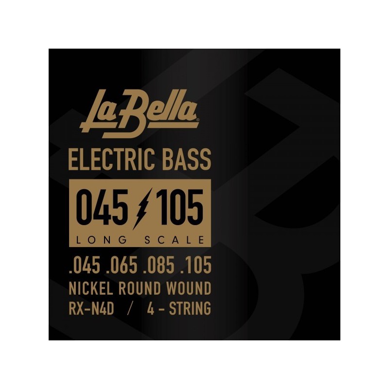 JUEGO DE CUERDAS LA BELLA PARA BAJO ELÉCTRICO RXN4D NICKEL 45-105