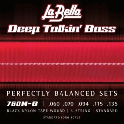 JUEGO DE CUERDAS PARA BAJO DEEP TALKIN´BLACK NYLON 5 CUERDAS