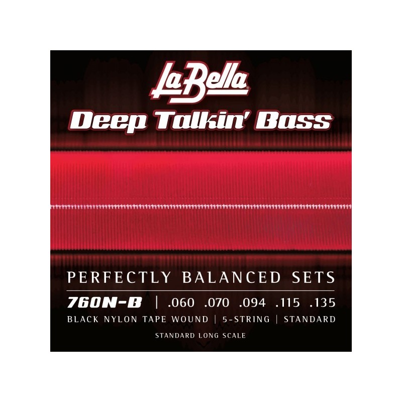 JUEGO DE CUERDAS PARA BAJO DEEP TALKIN´BLACK NYLON 5 CUERDAS