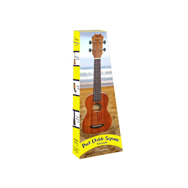 PACK UKELELE DAYTONA SOPRANO EXOTIC CAOBA