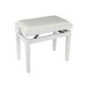 BANCO PIANO BOSTON AJUSTABLE BLANCO BRILLANTE TERCIOPELO BLANCO | MÚSICA BILBAO