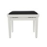 BANCO PIANO BOSTON AJUSTABLE BLANCO BRILLANTE TERCIOPELO | MÚSICA BILBAO