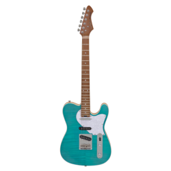 GUITARRA ELÉCTRICA ARIA TC 615-MK2-NASHVILLE AZUL TURQUESA TRANSLÚCIDA